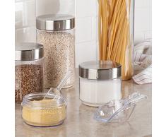 iDesign Messlöffel für einen Esslöffel, kleine Mehlschaufel aus Kunststoff, 8er-Set Schäufelchen für Mehl, Gewürze und andere Lebensmittel, durchsichtig