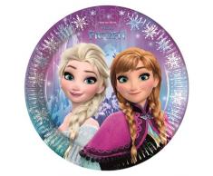 Procos Eiskönigin 86755 â 8 Teller Papier Disney Frozen Northern Lights (Ã23 cm), Mehrfarbig
