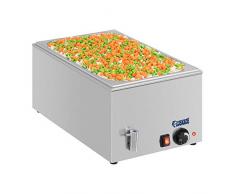 Royal Catering RCBM-1/1-150A Bain Marie Wasserbad Speisenwärmer Buffetwärmer (1200 W, 50–95 °C, Ablasshahn, GN 1/1, 56x33,5x24,5 cm, Edelstahl, ohne GN Behälter)