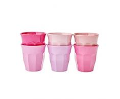 Rice Becher Melamin 6er Set 50 Shades of Pink - Klein - Farben: Pink, Rosa, Beere