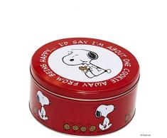 BUTLERS Peanuts Dose Snoopy & Keks Ø 16,8 in Rot - Runde Vorratsdose mit Deckel, Keksdose, Vorratsbehälter, Geschenkbox