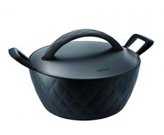 LOCK & LOCK Stock Pot SALON - Suppentopf mit Deckel und zwei Griffen - Topf aus Aluminium - mit Antihaft-Beschichtung - 24 cm, schwarz