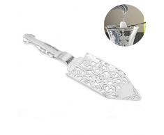 MOGOI Edelstahl Absinthe Löffel, Absinthe Fountain Zubehör Absinthe Tropfer, Cocktailbar Utensilien Eisfilter Löffel Wermut Löffel Werkzeug für Absinthe Gläser Würfel Zucker Silber