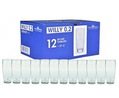 Van Well 12er Set Biergläser Willibecher 0,2L geeicht | Bierglas perfekt geeignet für Gastronomie
