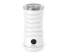 Milchaufschäumer Miroco Elektrischer Milch-Dampfer Milchschaum Doppelwandiger Milchwärmer mit extra Schneebesen Antihaft-Innenausstattung Strix-Steuerung Weiß