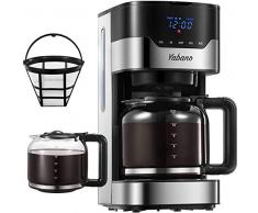 Yabano Filter-Kaffeemaschine Digitale mit Timer, AromaSelector, Permanentfilter, Touchscreen, 900W, 1.5 L, Edelstahl