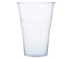 RAGO Plastikbecher 50 Stück, Premium EINWEG Becher 0,4l, Transparent 400 ml Groß