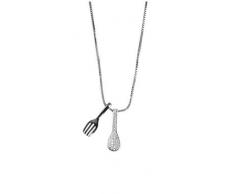 Gabel Löffel Halskette weibliche Nische Design Schlüsselbein Kette Sterling Silber einfachen Studenten