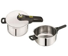 Tefal P2544337 - Satz von 2 Schnellkochtopf (Secure neo Induktion 5, 4 und 6 Liter, 5 Sicherheitsstufen ), Silber