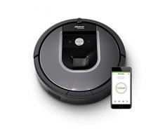iRobot Roomba 960 der Volks-Saugroboter mit starker Saugkraft, 2 Multibodenbürsten, Navigation für mehrere Räume, lädt sich auf und setzt Reinigung fort, Ideal für Tierhaare, App-Steuerung,Dirt Detect