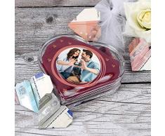 Herz & Heim® Leonardo Glasdose Herz mit Aufdruck Ihres Foto zum Valentinstag oder Muttertag