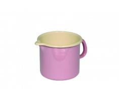 Riess - Schnabeltopf, Kochtopf, Topf, Milchtopf - 1 Liter - Ø 12 cm - Farbe: Rose - Emaille