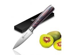 PAUDIN 9cm Gemüsemesser, Scharf Obstmesser Schälmesser Küchen Messer Ergonomischer Griff Deutscher Edelstahl mit scharfer Klinge
