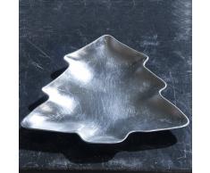 DPI Teller Tannenform Tanne Plätzchenteller Weihnachten Tannenbaum, silber, 23 cm
