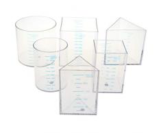 B Blesiya 6pcs Klare Messbecher Messkanne Messbehälter Experiment Werkzeug mit Dreieck- Rechteckiger- und Zylinderform