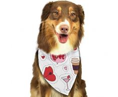 Sitear Love Coffee Champagnergläser, personalisierbares Halstuch für Hunde und Katzen, geeignet für kleine bis große Hunde
