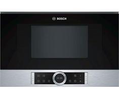 Bosch BFR634GS1 Serie 8 Einbau-Mikrowelle / 900 W / 21 l / Türanschlag Rechts / 7 voreingestellte Automatikprogramme / automatische Leistungsstufe nach Gewicht / Edelstahl