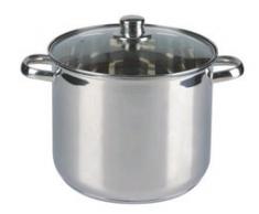 Jürgen Westerholt GmbH 14 Liter Edelstahl XL Großraumtopf - Suppentopf mit Induktionsboden + Glasdeckel mit Dampfabzug 2214