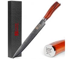 Sunlong 10 Zoll Sashimi Sushi Messer-Yanagi Rohfischmesser-Japanisches High Carbon VG10 67 Schicht Damaststahl-Palisander Griff SL-DK10311RN