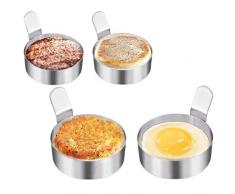lllteri Spiegeleiform Eierringe Bratring Eier Form für Pfannkuchen Omelett Brateier Küchenwerkzeug Küche Tool Hitzebeständige Edelstahl 4 Stück