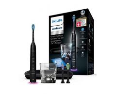 Philips Sonicare DiamondClean Smart Elektrische Zahnbürste mit Schalltechnologie HX9903/13, Ladeglas, Reiseetui, schwarz