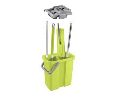 Profi Bodenwischer Set mit Eimer & Mopp | Sauber Meister Wischmopp Smart Mop+ | Fortschrittlicher Bodenreiniger mit Clean & Dry-Technologie
