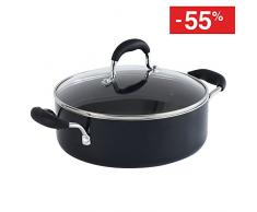 ProCook Gourmet Non-Stick Bratentopf - mit Deckel - Induktion - Bräter - mit Antihaftbeschichtung - Stay-Cool Silikongriff - niedriger Bratentopf - Schmortopf - 28 cm - 4,6 l