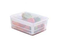 ASDAD Badregal Durchsichtig Kühlschrank Obst- Und Gemüseaufbewahrungsbox Frischebox 1-stufiger Küchenablaufkorb Kunststoffwaschgeschirraufbewahrungskorb Mit Deckel Küchenstapel