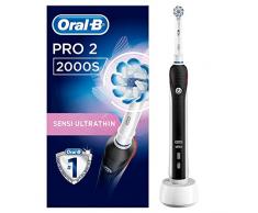 Oral-B PRO 2 2000S Elektrische Zahnbürste mit visueller Andruckkontrolle für extra Zahnfleischschutz, schwarz