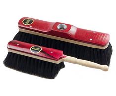 SET Stubenbesen und Handfeger, Mahagoni-Lack, Roß- und Schweifhaar mit Metallgewinde