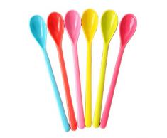 Hustar 5 Stück Bunt Länge Kunststoff Löffel Kaffeelöffel Eierlöffel Dessertlöffel
