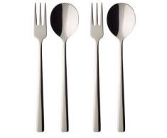 Villeroy & Boch Daily Line Specials Spaghetti-Set, 4 tlg., Besteck-Set bestehend aus Löffel und Gabel, Edelstahl, 265x85x30 mm, spülmaschinengeeignet