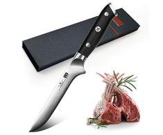 SHAN ZU Ausbeinmesser 15cm Profi Damaskus Edelstahl Fleischmesser Küchenmesser Messerklinge mit Ergonomischer Griff Exquisiter Geschenkverpackung
