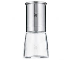WMF De Luxe Salz und Pfeffermühle, unbefüllt, Cromargan Edelstahl Glas, Keramikmahlwerk, Mühle für Salz, Pfeffer, Chillischoten, H 14 cm