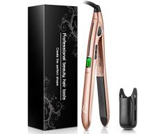 Culwad Haarglätter 2 in 1 Haarpflege Glätteisen und Lockenstab mit LCD-Display Temperatur, Glätteisen Locken und Rotierende Einstellbare Temperatur(140-230℃), Dual-Spannung