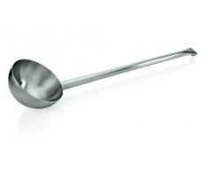 Schöpfkelle aus Chromnickelstahl in schwerer Ausführung - mit Rohrstiel in verschiedenen Ausführungen / A1 - Ø 18 cm, Länge Stiel: 75 cm, Inhalt: 1,5 Liter / A2 - Ø 20 cm, Länge Stiel: 80 cm, Inhalt: 2 Liter / A3 - Ø 25