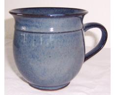 Töpferei Annett Fischer T1 Tasse handgetöpfert Tasse blau Durchmesser 10 cm Höhe 10 cm Volumen 400 ml