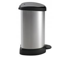 CURVER Decobin Metal Abfallbehälter Deco 20L in schwarz/Silber metallic, Plastik, 30.3 x 26.8 x 44.8 cm
