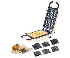 Rosenstein & Söhne Waffeleisen: 6in1-Snack-Maker, auswechselbare Formen, antihaftbeschichtet, 700 Watt (Küchenmaschine)