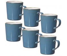 Ritzenhoff & Breker Kaffeebecher-Set Visby, 6-teilig, je 400 ml, Blau, Steinzeug