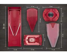 Börner V1 Hobel Profi Set rot, Gurkenhobel verstellbar Gemüseschneider Gemüsehobel Karottenhobel Kartoffelschneider Küchenreibe Gemüsereibe