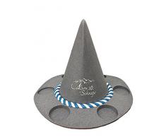 Alpenschnaps Serviertablett in Hutform für 6 Gläser