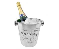 Flaschenkühler - Metall - Sektkühler - Weinkühler - Getränkekühler - Kühler für Wasser, Wein, Sekt, Champagner, Saft - Sektkübel - Eiskübel - Eiseimer