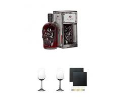 Ficken Pirat Jostabeerenlikör 0,5 Liter + 2 Bugatti Nosing Gläser + 2 Schiefer Glasuntersetzer eckig ca. 9,5 cm Ø
