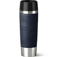 Emsa 515618 Travel Mug Standard-Design Grande, Thermobecher/Isolierbecher, 500ml, hält 6h heiß/ 12h kalt, 100% dicht, auslaufsicher, Easy Quick-Press-Verschluss, 360°-Trinköffnung, Farbe blau