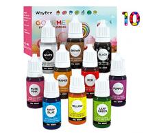 Lebensmittelfarbe Flüssige WayEee 10x10ml Backen Lebensmittelfarbe Hochkonzentrierte Flüssig Farbe Set Backen Zubehör für Torten, Macaron, Kunsthandwerk Einfärben Ostereier Weihnachten DIY Farbe