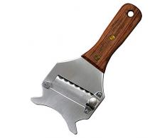 ZAK168 Edelstahl Trüffelhobel, verstellbare Multifunktions-Butterhobel, Schokoladenrasierer Käsereibe mit Holzgriff, silber, Free Size