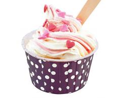 Cupcake Förmchen DDLBiz® 100pcs Punkt hohe temperaturbeständige Backen Kuchen Tassen (Lila)