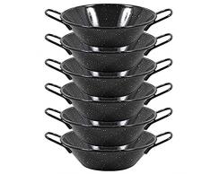 Menax - Paella Pfanne Mini - Stahl Antihaftbeschichtet - Schwarz - Set 6 - Ø 14 cm