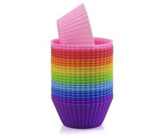 AVANA Wiederverwendbare Muffinformen aus Hochwertigem Silikon Umweltschonend Muffinförmchen Cupcakeförmchen Backförmchen Muffin Form Cupcake Förmchen Muffinform 8 Farben, 24er-Set